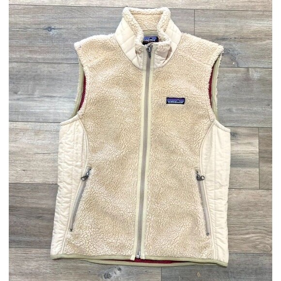 Patagonia Synchilla Women's Size M Beige Polyester Full Zip Retro X Vest 23080 - Picture 1 of 8